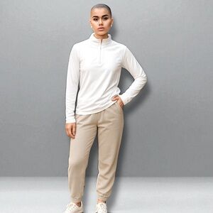 Columbia Titanium Top White Half-Zip Pullover Y2K Sporty Vibe Activewear Size L